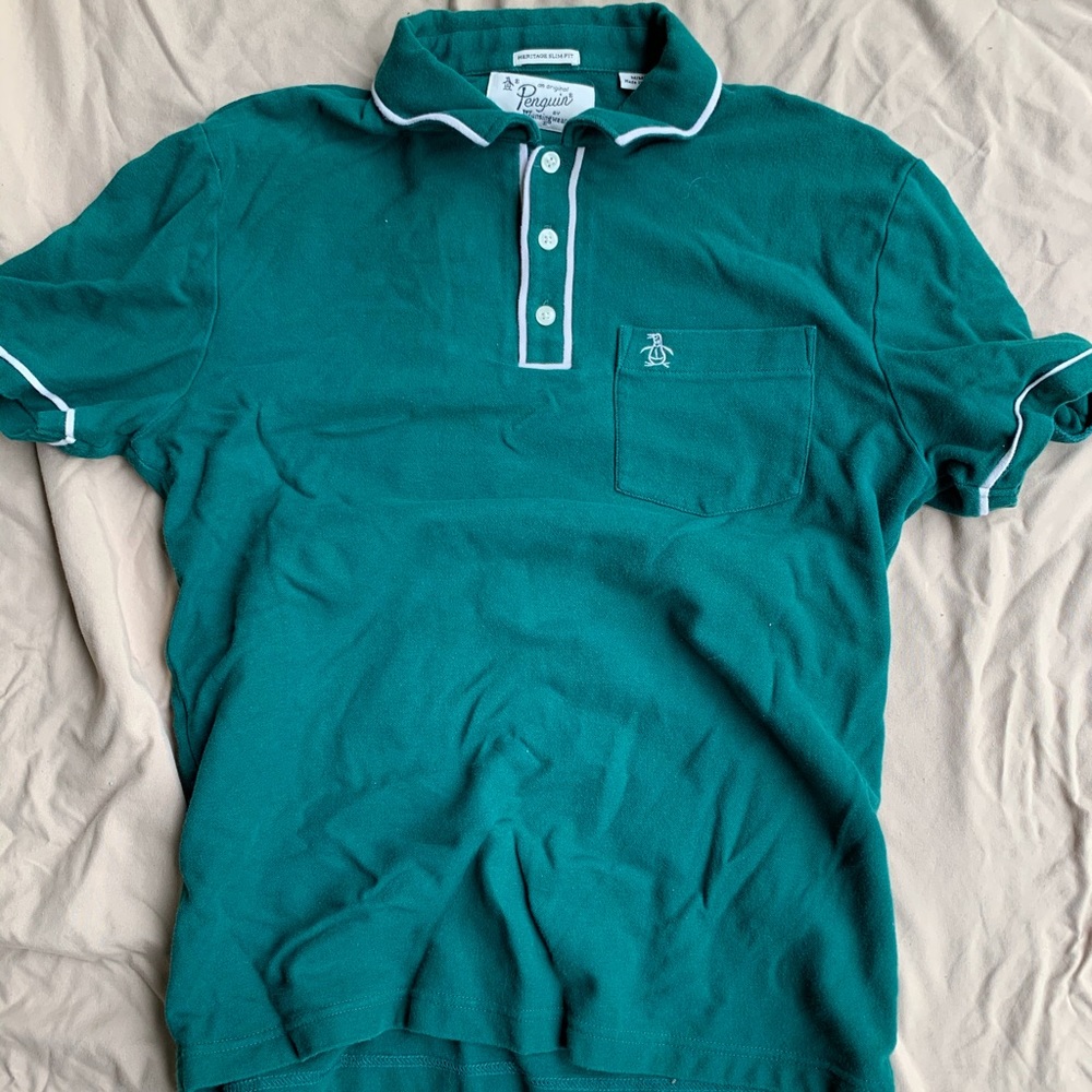 GREEN ORIGINAL PENGUIN POLO SIZE M